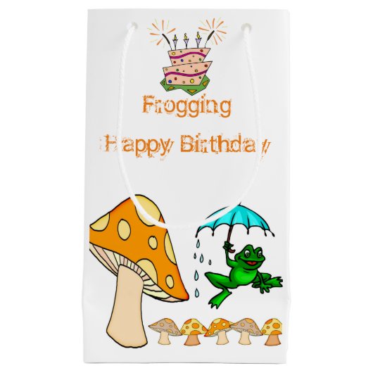 Cadeaus Kikker paddenstoel Klein Cadeauzakje (Voorkant)