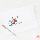 Cadeaus Label Sticker-Singing Pinguins (Envelop)