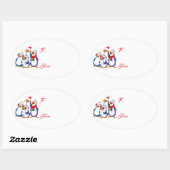 Cadeaus Label Sticker-Singing Pinguins (Vel)