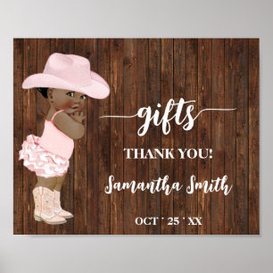 Cadeaus Little AA Cowgirl Western Baby shower Teke Poster