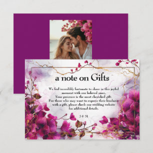 Cadeaus, met foto Fuchsia Enchantment: Waterverf Informatiekaartje