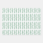 Cadeaus met groene en witte kerst inpakpapier vel (Voorkant 2)