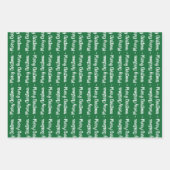 Cadeaus met groene en witte kerst inpakpapier vel (Voorkant)