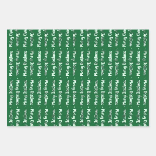 Cadeaus met groene en witte kerst inpakpapier vel (Voorkant)