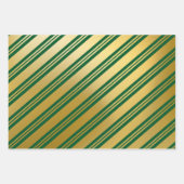 Cadeaus met groene gouden rendieren met kerstmis inpakpapier vel (Voorkant)