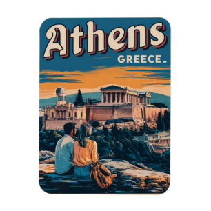 cadeaus met vintage Athene hoofdstad van Griekenla Magneet