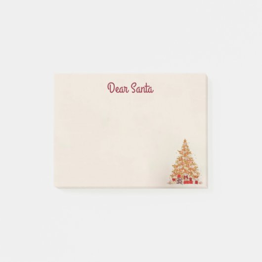Cadeaus met winterkerstgouden stoom post-it® notes (Voorkant)