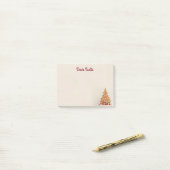 Cadeaus met winterkerstgouden stoom post-it® notes (Op bureau)