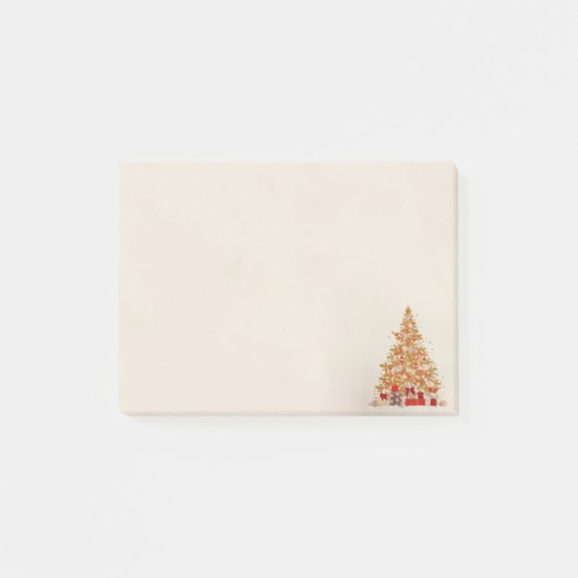 Cadeaus met winterkerstgouden stoom post-it® notes (Voorkant)