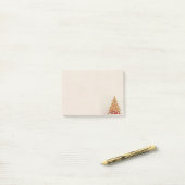 Cadeaus met winterkerstgouden stoom post-it® notes (Op bureau)