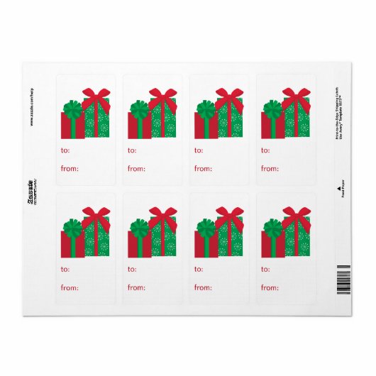 Cadeaus naar van etiket (Full Sheet)