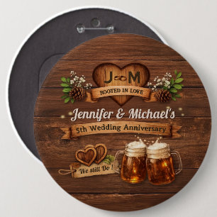 Cadeaus om dank je te zeggen voor het 5-jarig hout ronde button 6,0 cm