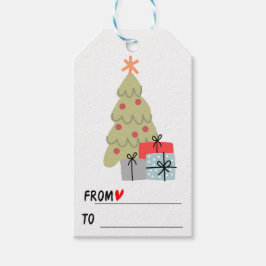 Cadeaus onder de boom cadeaulabel