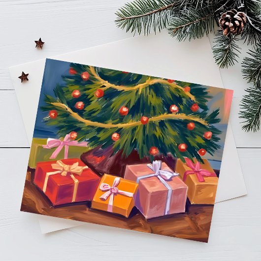 Cadeaus onder de boom | Kerstmis kerstkaart