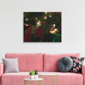 Cadeaus onder de boom kerstvakantie canvas afdruk (Insitu (Woonkamer))