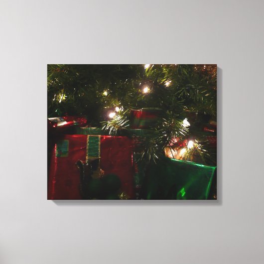 Cadeaus onder de boom kerstvakantie canvas afdruk (Voorkant)