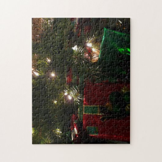 Cadeaus onder de boom kerstvakantie legpuzzel (Verticaal)