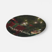 Cadeaus onder de boom kerstvakantie papieren bordje (Gekanteld)