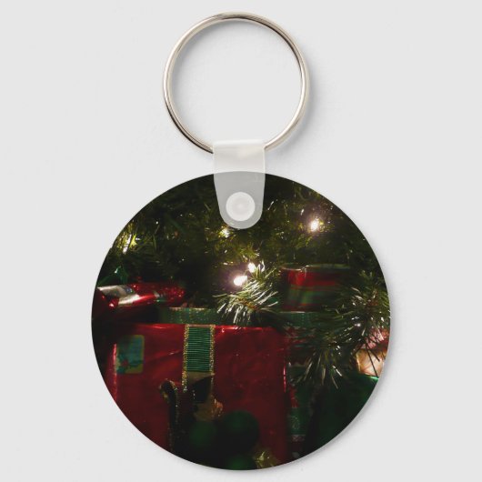 Cadeaus onder de boom kerstvakantie sleutelhanger (Voorkant)