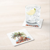 Cadeaus onder de palmboom kartonnen onderzetters (Insitu)
