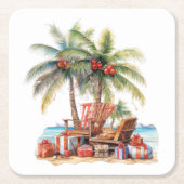 Cadeaus onder de palmboom kartonnen onderzetters (Voorkant)
