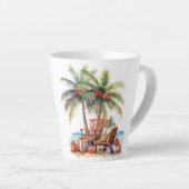 Cadeaus onder de palmboom latte mok (Rechterhoek)