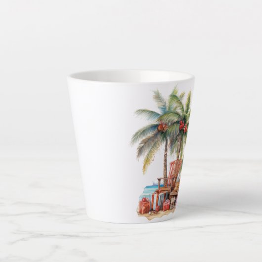 Cadeaus onder de palmboom latte mok (Voorkant)