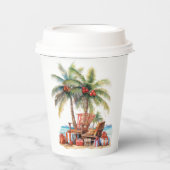 Cadeaus onder de palmboom papieren bekers (Voorkant)