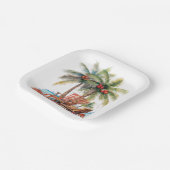 Cadeaus onder de palmboom papieren bordje (Gebogen)