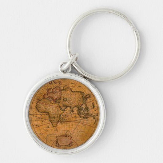 Cadeaus oude Wereldkaart Designer Sleutelhanger (Voorkant)