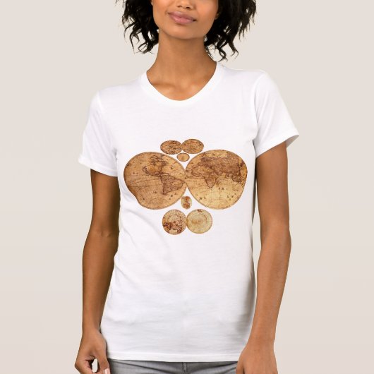 Cadeaus oude Wereldkaart Designer T-shirt (Voorkant)