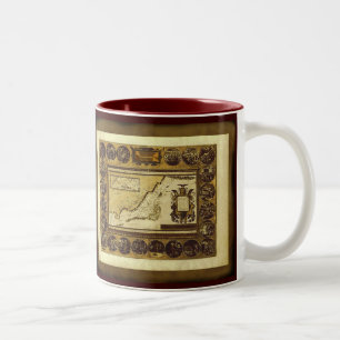 Cadeaus oude Wereldkaart Designer Tweekleurige Koffiemok