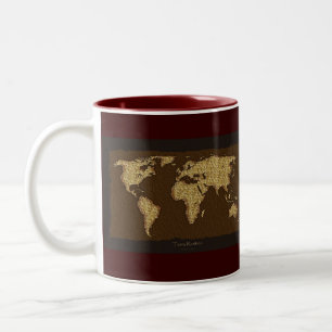 Cadeaus oude Wereldkaart Designer Tweekleurige Koffiemok