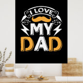 Cadeaus papa | Ik hou van mijn papa Poster (Keuken)