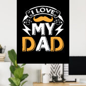 Cadeaus papa | Ik hou van mijn papa Poster (Thuiskantoor)