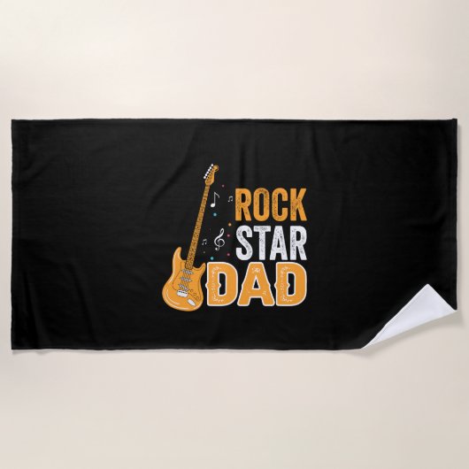 Cadeaus papa | Rock Star papa Strandlaken (Voorkant)