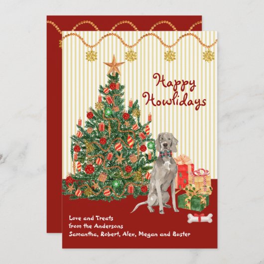 cadeaus Prettige feestdagen Weimaraner Tree (Voorkant / Achterkant)