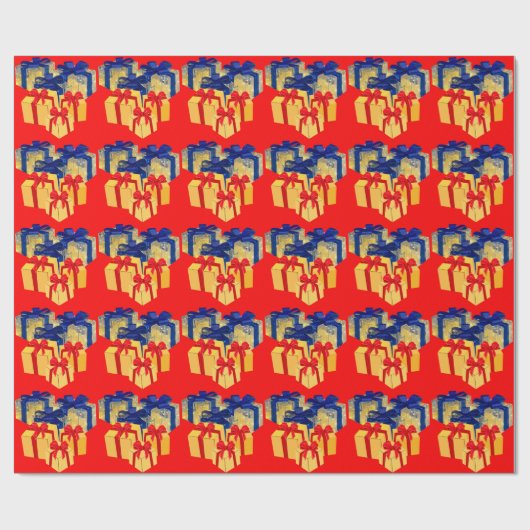 Cadeaus rood inpakpapier (Vlak)