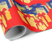 Cadeaus rood inpakpapier (Rol Hoek)