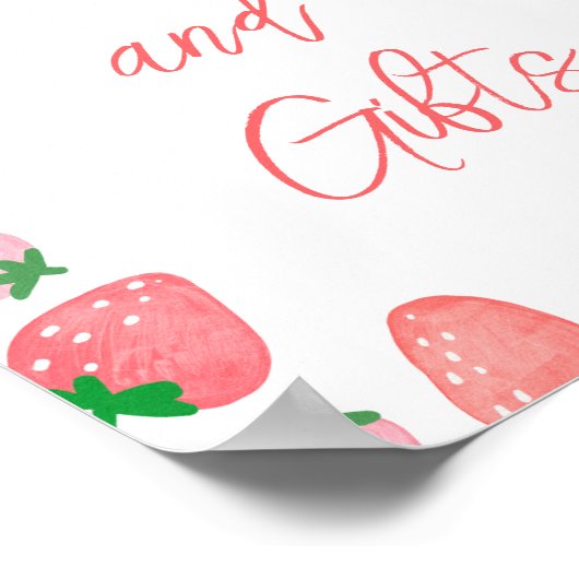 Cadeaus Strawberry Baby Shower Poster (Hoek)