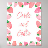 Cadeaus Strawberry Baby Shower Poster (Voorkant)