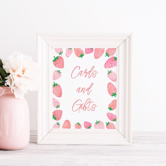 Cadeaus Strawberry Baby Shower Poster