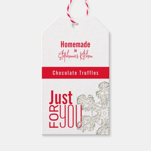 Cadeaus uit de keuken Modern Snowflake Cadeaulabel (Voorkant)