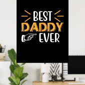 Cadeaus Vader | Beste papa ooit Poster (Thuiskantoor)