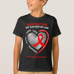 Cadeaus Vader Ondersteuning Schoonvader Rode Hartz T-shirt