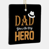 Cadeaus Vader | Papa je bent mijn held Keramisch Ornament (Rechts)