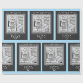 Cadeaus van 1930 voor Baby-winkelvenster Zwart Bla Cadeaupapier (Vlak)