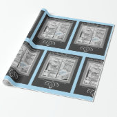 Cadeaus van 1930 voor Baby-winkelvenster Zwart Bla Cadeaupapier (Uitgerold)