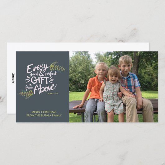 Cadeaus van Boven Religieuze Kerstfotokaart Feestdagenkaart (Voorkant / Achterkant)