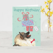 Cadeaus van de geboorte Keeshond Kaart (Gele Bloem)